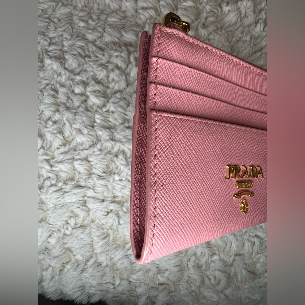 Authentic Prada Saffiano Pink Leather Card Holder - Picture 7 of 9